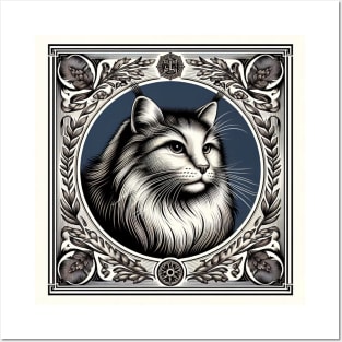 cat portrait t-shirt Posters and Art